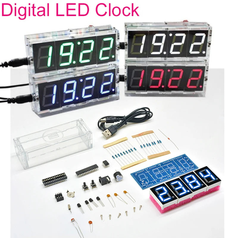 Electronic Clock DIY KIT LED Microcontroller Kit Digital Clock