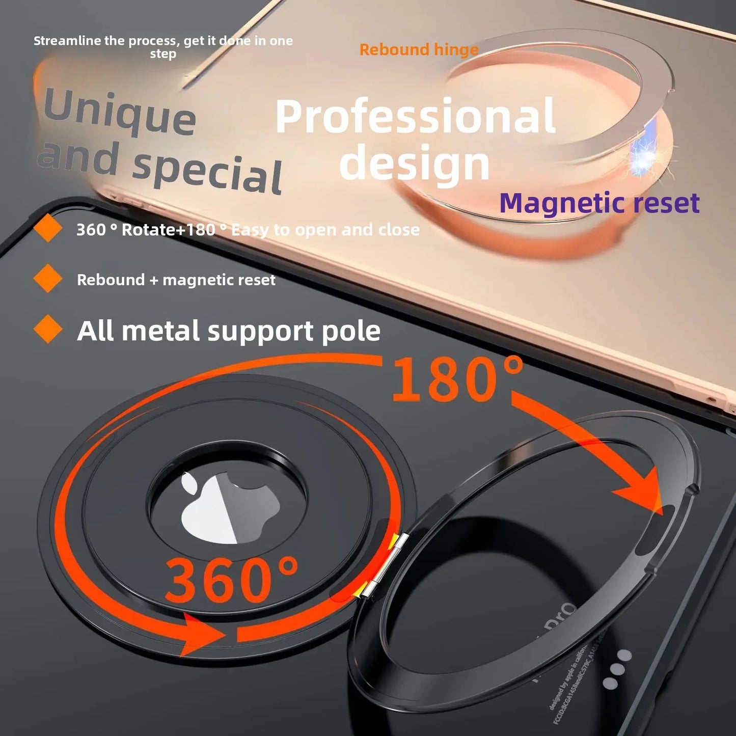 Tablet Magnetic Ring Stand | Foldable Portable, Ultra-Thin & 360° Rotation | Multi-Angle Adjustment, Universal for All Tablets