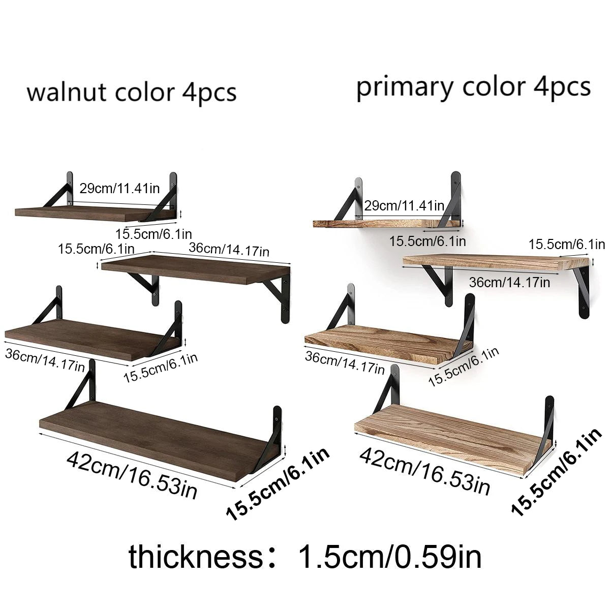 Wall Mounted Wood Shelf for Living Room, Bathroom, Bedroom, Kitchen, Home Decor