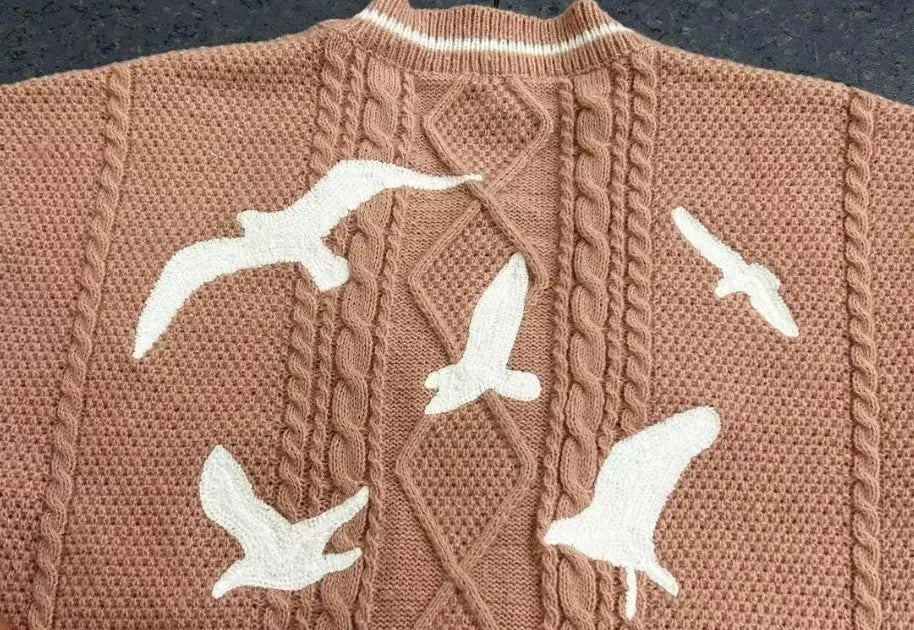 Cardigan For women Bird Embroidery Special Knit 1989 taylor Cardigan Slouchy Style Vintage Sweater