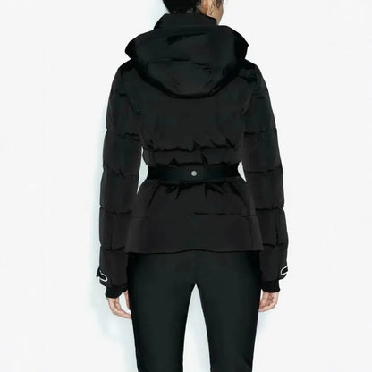 Women's new warm cotton clothes with belts, long-sleeved ski cotton jackets and jackets winter coat winter clothes women winter