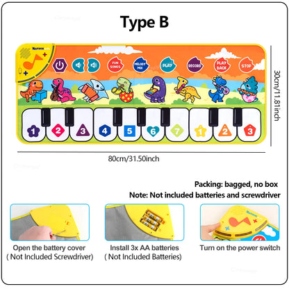 Piano Mat for Kids 80*30cm Toddler Birthday Gifts Music