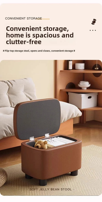 Shoe Cabinets Shoe Stool Upholstered Shoe Bench Storage Ottoman Seat Entryway Hallway Living Room Soft Padded Faux Leather