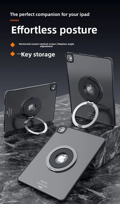Tablet Magnetic Ring Stand | Foldable Portable, Ultra-Thin & 360° Rotation | Multi-Angle Adjustment, Universal for All Tablets