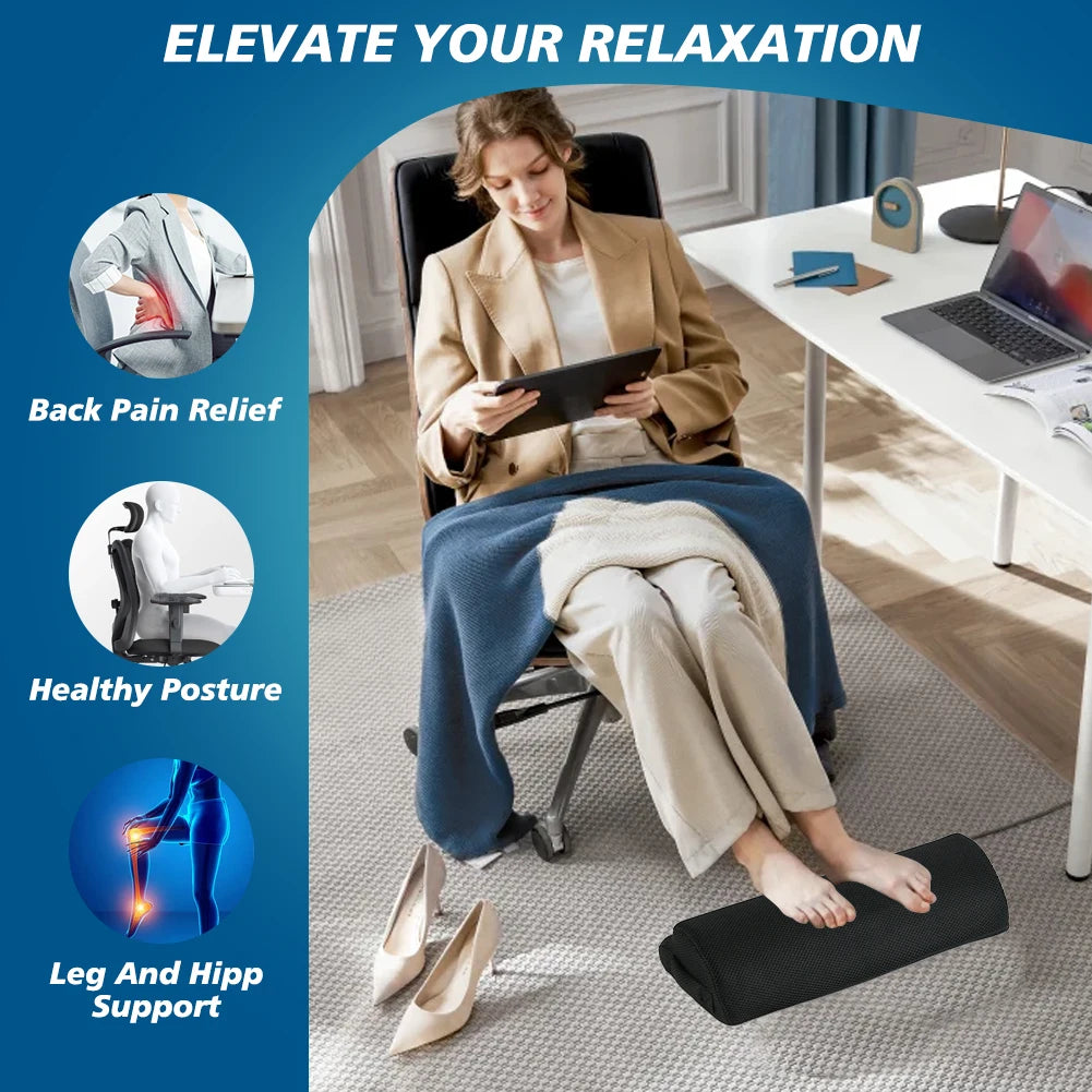 Memory Foam Office Foot Stool Under Desk Footrest Leg Elevation Pillow for Gaming Home Office Comfort Support