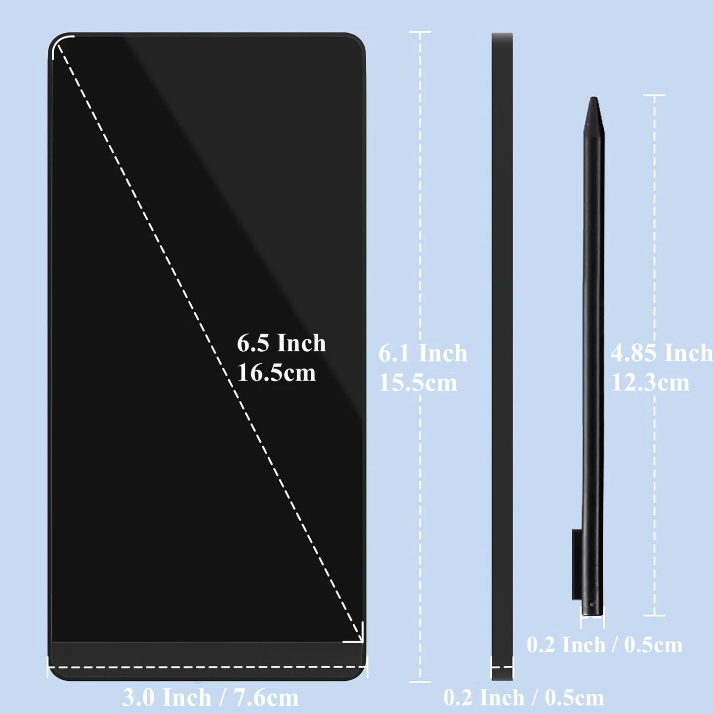 6.5" Full Screen LCD Writing Tablet, Portable Digital Notepad, Lightweight Pocket Design, Ideal For Creative Sketching Drafting