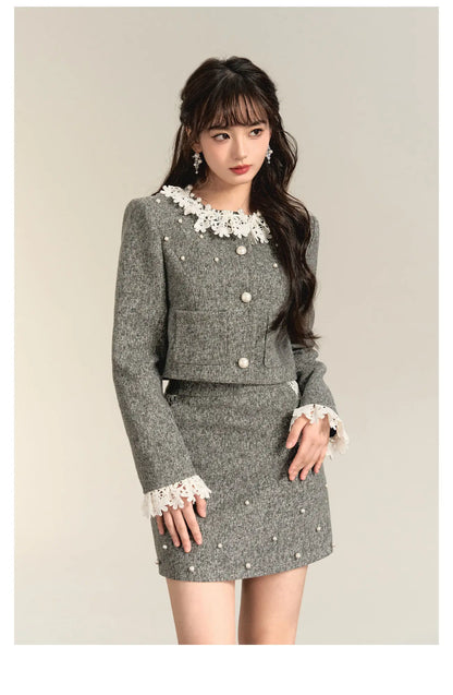 2024 new Winter clothes for women two piece set Jackets Coat + Skirt Female conjuntos para mujeres 2 piece sets women outfit