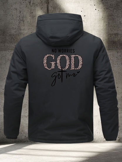 Women'S Heavy-Duty Winter Jacket - Thermal Insulated Coat with Front Zipper Closure, Hooded Outerwear for Cold Weather, Non-Slip Grip - Christian Faith-Based Design, Winter Clothes, Faithinspired Apparel, Geometric Print, Fai