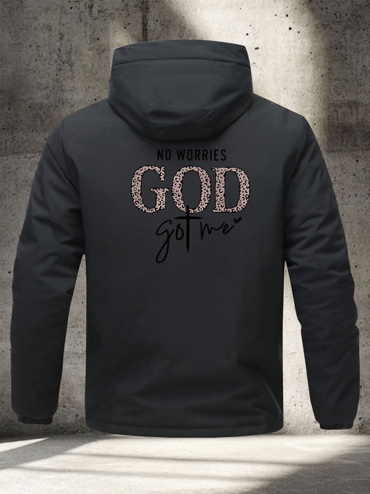 Women'S Heavy-Duty Winter Jacket - Thermal Insulated Coat with Front Zipper Closure, Hooded Outerwear for Cold Weather, Non-Slip Grip - Christian Faith-Based Design, Winter Clothes, Faithinspired Apparel, Geometric Print, Fai