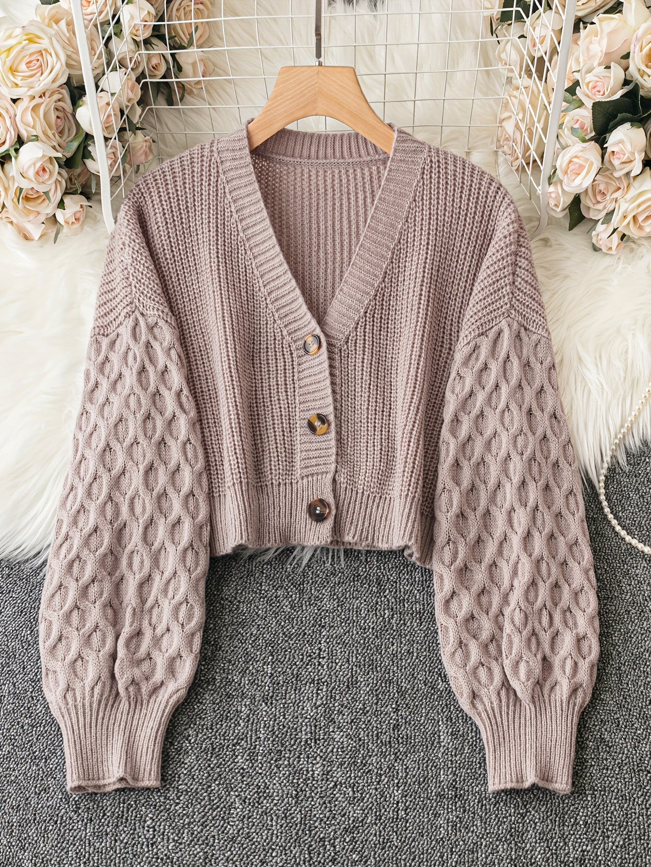 Stylish Solid Button Front Cardigan - Women's Long Sleeve Drop Shoulder Casual Outwear - Cozy Winter Clothing for Everyday Wear