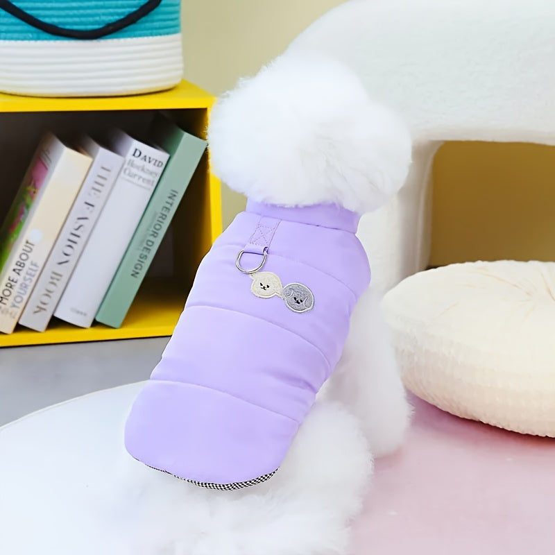 Dog Winter Clothes, Puppy Warm Jacket, Pet Coat For Small Medium Dogs With D-ring Vest Costumes