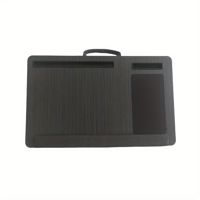 1pc Ergonomic Laptop Stand - Adjustable Lap Desk with Mouse Pad, Wrist Rest, and Media Slot for 17" Laptops - Perfect for Bed, Couch, and Home Office Use