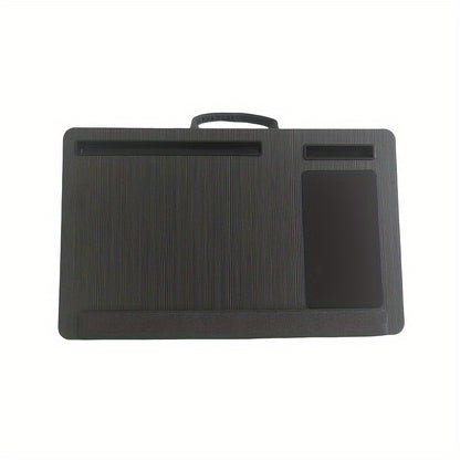 1pc Ergonomic Laptop Stand - Adjustable Lap Desk with Mouse Pad, Wrist Rest, and Media Slot for 17" Laptops - Perfect for Bed, Couch, and Home Office Use