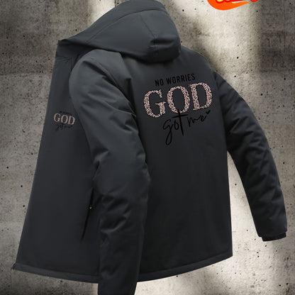 Women'S Heavy-Duty Winter Jacket - Thermal Insulated Coat with Front Zipper Closure, Hooded Outerwear for Cold Weather, Non-Slip Grip - Christian Faith-Based Design, Winter Clothes, Faithinspired Apparel, Geometric Print, Fai