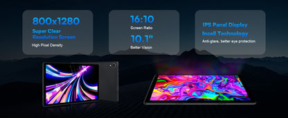 URAO 10 Inch Tablet Android 15 8-Core Tablets 24GB+128GB 1TB Expansion WiFi 6 5MP+8MP Stylus Keyboard Mouse Headphone PC PAD Set